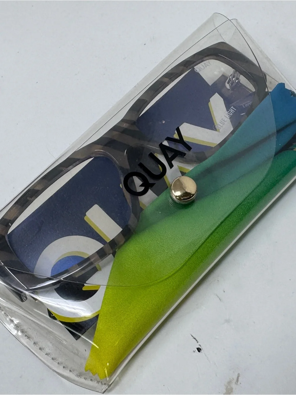 QUAY No Envy Blue Light Glasses Zebra Frame Bluelight Blocking Lens Retro NWT